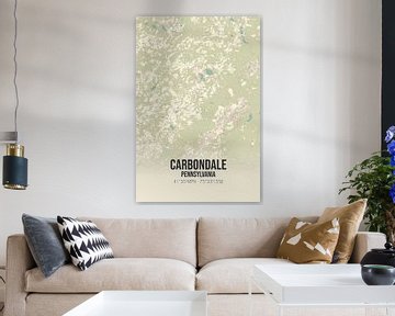 Carte ancienne de Carbondale (Pennsylvanie), USA. sur Rezona