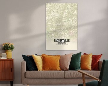 Vintage landkaart van Factoryville (Pennsylvania), USA. van Rezona
