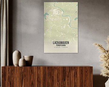 Carte ancienne de Lackawaxen (Pennsylvanie), USA. sur Rezona