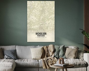 Carte ancienne de Nicholson (Pennsylvanie), USA. sur Rezona