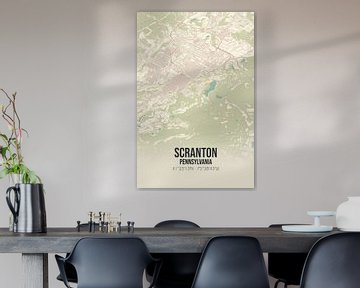 Vintage map of Scranton (Pennsylvania), USA. by Rezona