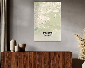 Carte ancienne de Scranton (Pennsylvanie), Etats-Unis.