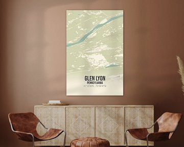 Alte Karte von Glen Lyon (Pennsylvania), USA. von Rezona