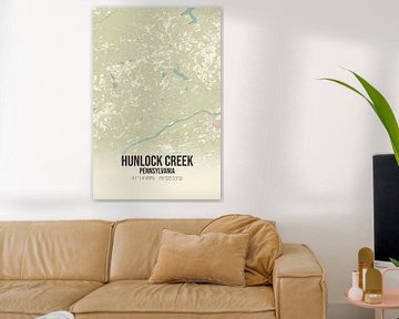 Alte Karte von Hunlock Creek (Pennsylvania), USA. von Rezona