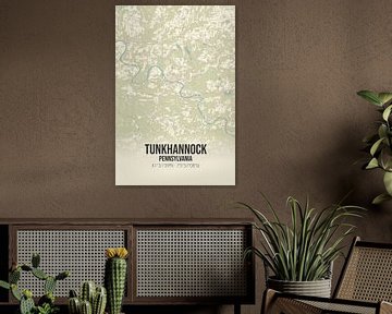 Vintage landkaart van Tunkhannock (Pennsylvania), USA. van Rezona