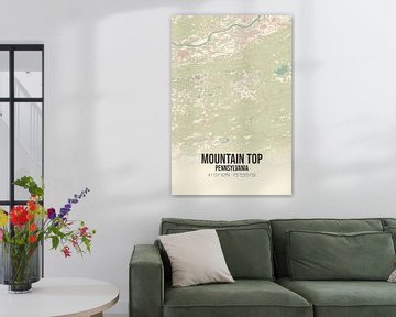 Vintage map of Mountain Top (Pennsylvania), USA. by Rezona