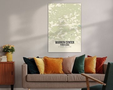 Vintage landkaart van Warren Center (Pennsylvania), USA. van MijnStadsPoster
