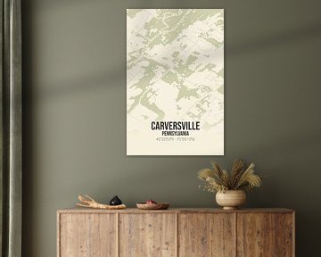 Carte ancienne de Carversville (Pennsylvanie), USA. sur Rezona