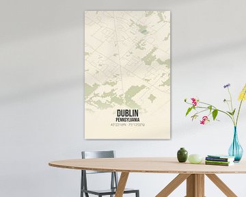 Vintage map of Dublin (Pennsylvania), USA. by MyCityPoster