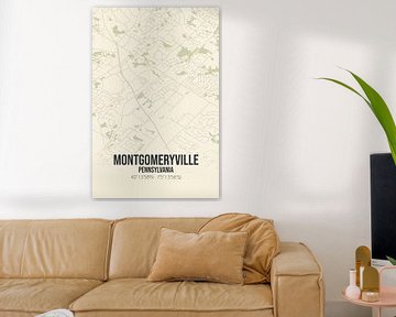 Vintage landkaart van Montgomeryville (Pennsylvania), USA. van MijnStadsPoster