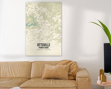 Vintage landkaart van Ottsville (Pennsylvania), USA. van Rezona