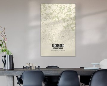 Carte ancienne de Richboro (Pennsylvanie), USA. sur Rezona