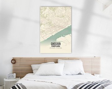 Vintage map of Chester (Pennsylvania), USA. by Rezona