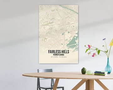 Vintage landkaart van Fairless Hills (Pennsylvania), USA. van Rezona