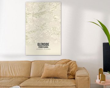 Vintage landkaart van Glenside (Pennsylvania), USA. van Rezona