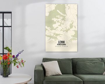 Vintage landkaart van Lenni (Pennsylvania), USA. van MijnStadsPoster