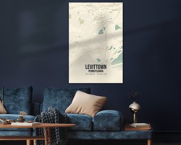 Carte ancienne de Levittown (Pennsylvanie), USA. sur Rezona