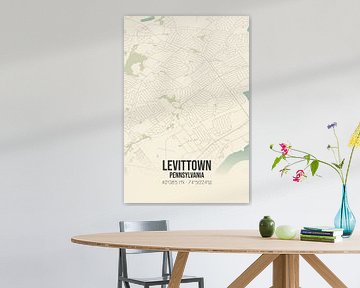 Vintage landkaart van Levittown (Pennsylvania), USA. van MijnStadsPoster