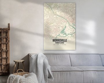 Vintage landkaart van Morrisville (Pennsylvania), USA. van Rezona