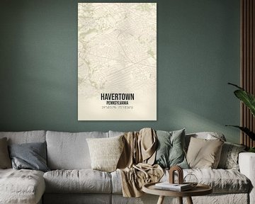 Carte ancienne de Havertown (Pennsylvanie), USA. sur Rezona