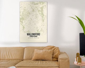 Carte ancienne de Wallingford (Pennsylvanie), USA.