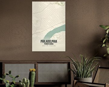 Vintage map of Philadelphia (Pennsylvania), USA. by Rezona