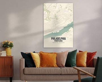 Vintage map of Philadelphia (Pennsylvania), USA. by Rezona