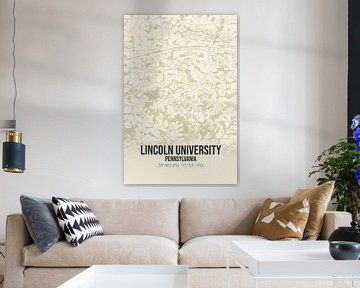 Vintage landkaart van Lincoln University (Pennsylvania), USA. van MijnStadsPoster