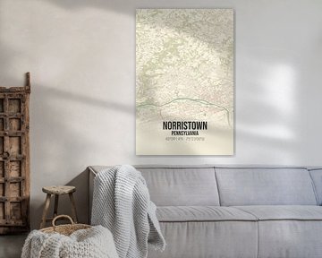 Vintage landkaart van Norristown (Pennsylvania), USA. van MijnStadsPoster