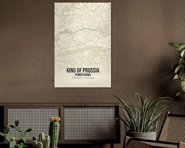 Carte ancienne de King Of Prussia (Pennsylvanie), USA. sur Rezona