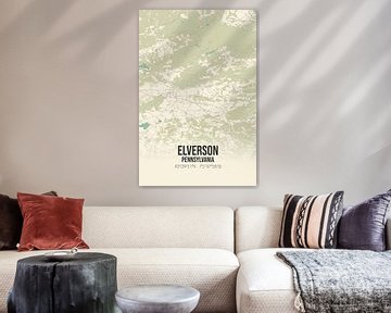 Alte Karte von Elverson (Pennsylvania), USA. von Rezona