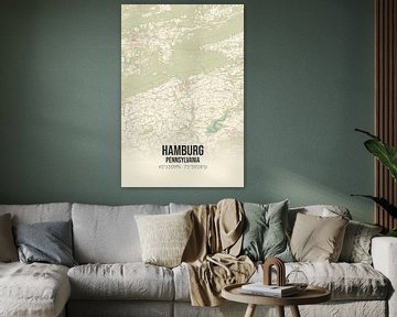 Carte ancienne de Hamburg (Pennsylvanie), USA. sur Rezona