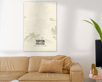Vintage landkaart van Topton (Pennsylvania), USA. van Rezona