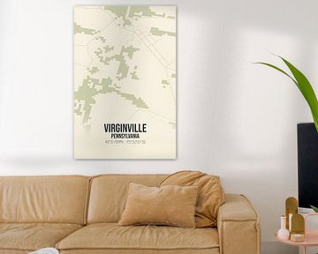 Vintage landkaart van Virginville (Pennsylvania), USA. van Rezona