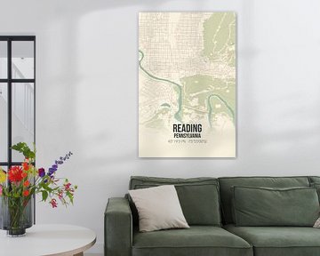 Vintage map of Reading (Pennsylvania), USA. by Rezona