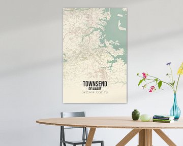 Vintage landkaart van Townsend (Delaware), USA. van Rezona