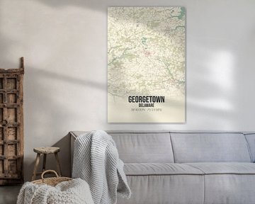 Vintage landkaart van Georgetown (Delaware), USA. van MijnStadsPoster