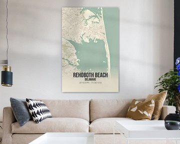 Carte ancienne de Rehoboth Beach (Delaware), Etats-Unis. sur Rezona