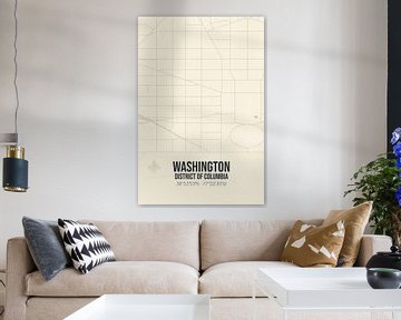 Vintage map of Washington (District of Columbia), USA. by Rezona