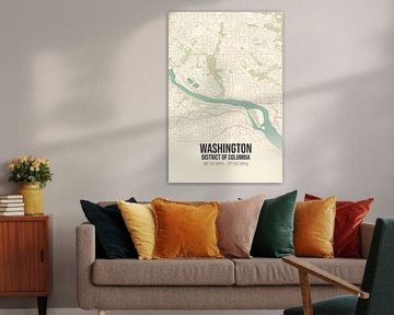 Vintage landkaart van Washington (District of Columbia), USA. van MijnStadsPoster