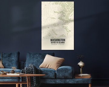 Vintage map of Washington (District of Columbia), USA. by Rezona