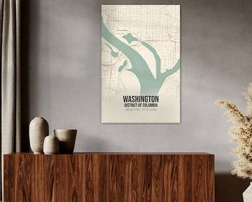 Vintage map of Washington (District of Columbia), USA. by Rezona