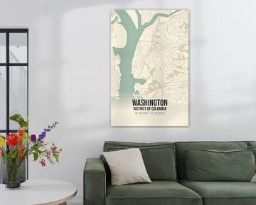 Vintage landkaart van Washington (District of Columbia), USA. van MijnStadsPoster