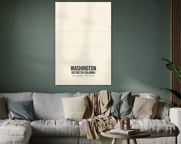 Vintage landkaart van Washington (District of Columbia), USA. van Rezona