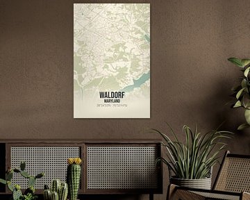 Vintage landkaart van Waldorf (Maryland), USA. van MijnStadsPoster
