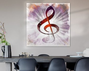 Schitterende grunge Music Note sur Nicky`s Prints