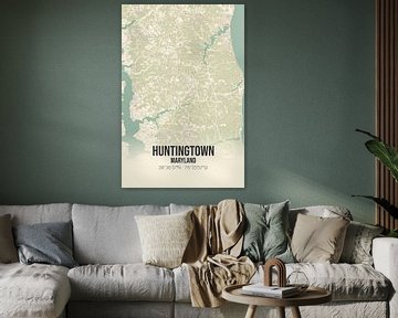 Vintage landkaart van Huntingtown (Maryland), USA. van MijnStadsPoster