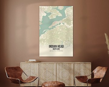 Vintage landkaart van Indian Head (Maryland), USA. van MijnStadsPoster