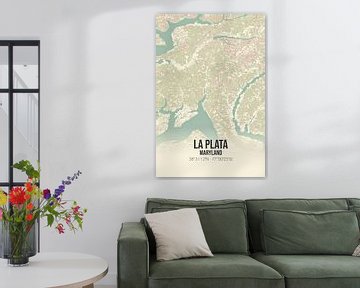 Vintage landkaart van La Plata (Maryland), USA. van Rezona