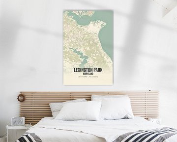 Vintage landkaart van Lexington Park (Maryland), USA. van MijnStadsPoster